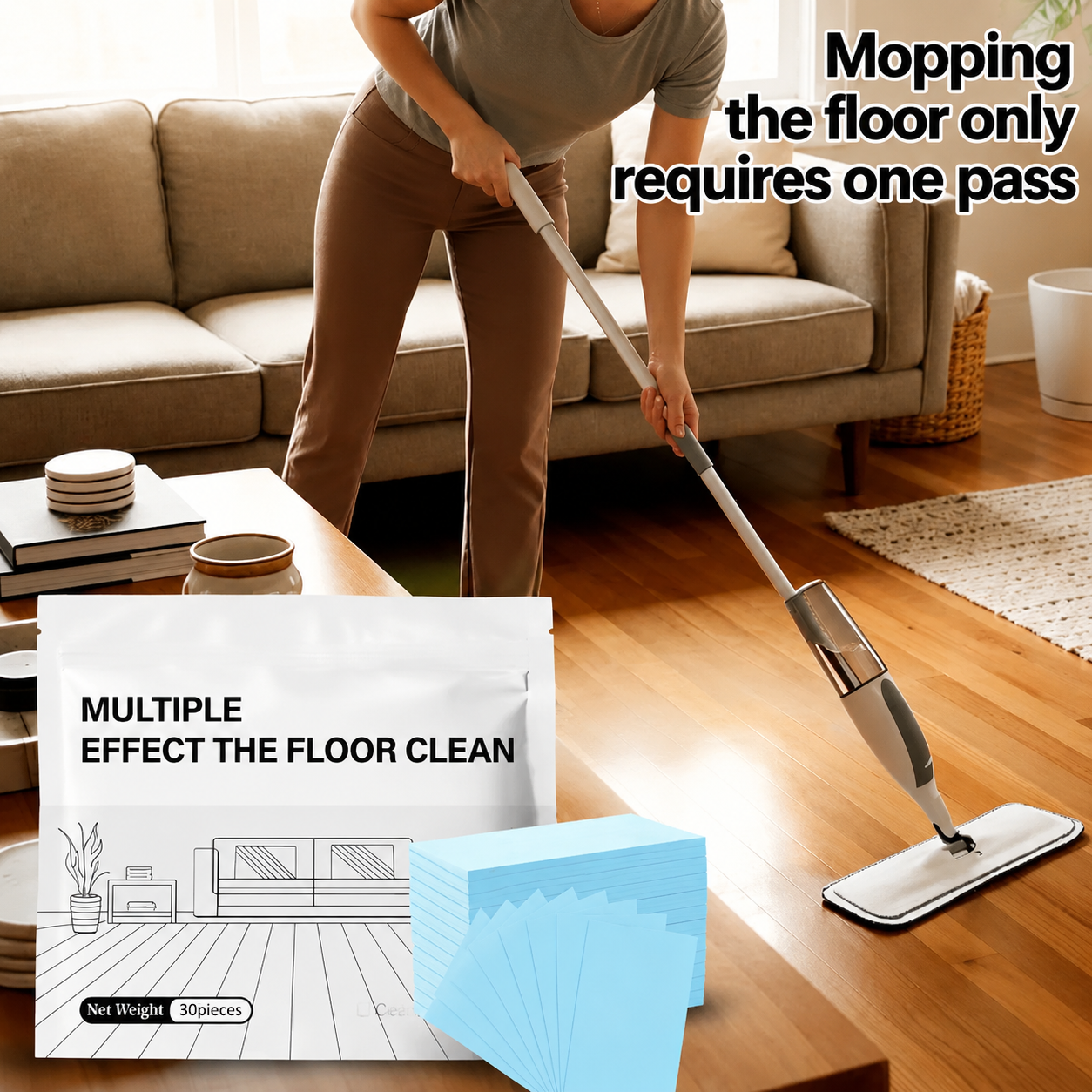 Multi-Surface Antibacterial Cleaner Sheets for Hardwood, Tile & Laminate